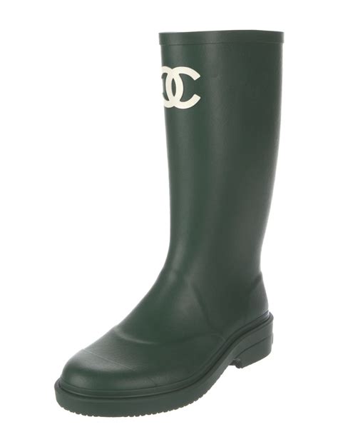 green chanel rain boots|Chanel boots fall 2022.